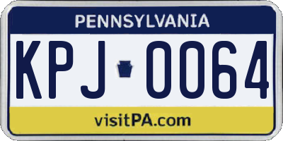 PA license plate KPJ0064
