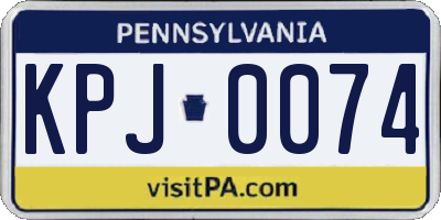 PA license plate KPJ0074