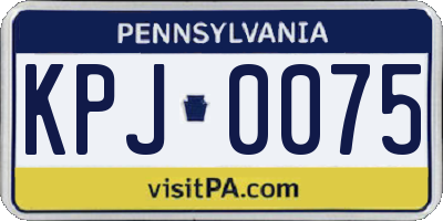 PA license plate KPJ0075