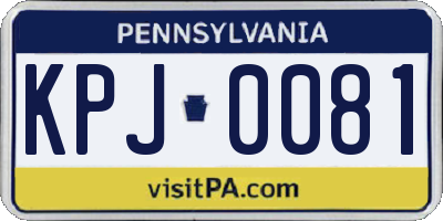 PA license plate KPJ0081