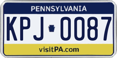 PA license plate KPJ0087