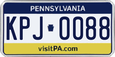 PA license plate KPJ0088
