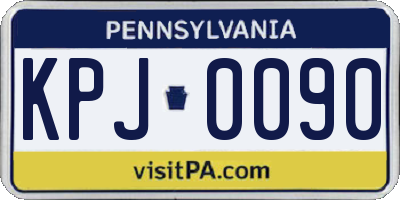 PA license plate KPJ0090
