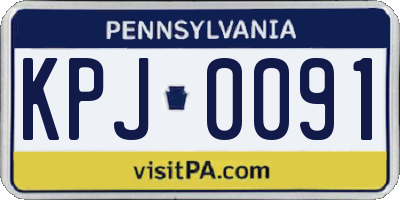 PA license plate KPJ0091