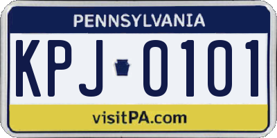 PA license plate KPJ0101