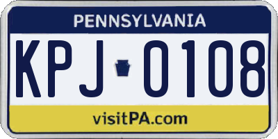 PA license plate KPJ0108