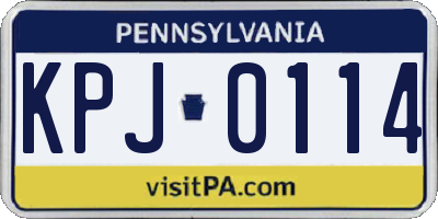 PA license plate KPJ0114