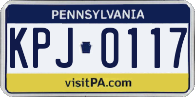 PA license plate KPJ0117