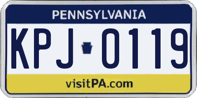 PA license plate KPJ0119