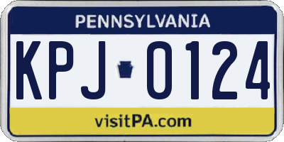 PA license plate KPJ0124