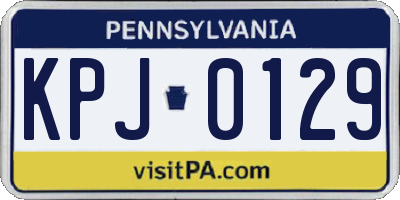 PA license plate KPJ0129