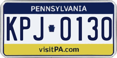 PA license plate KPJ0130