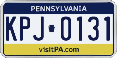 PA license plate KPJ0131