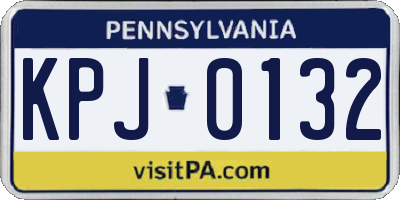 PA license plate KPJ0132