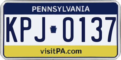 PA license plate KPJ0137