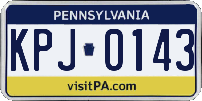 PA license plate KPJ0143