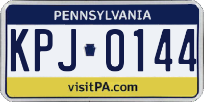 PA license plate KPJ0144
