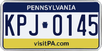 PA license plate KPJ0145