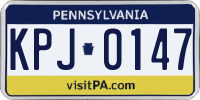 PA license plate KPJ0147