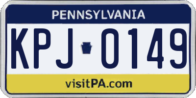 PA license plate KPJ0149