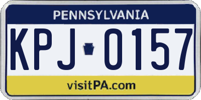 PA license plate KPJ0157
