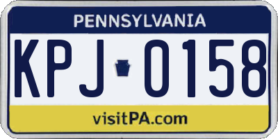 PA license plate KPJ0158