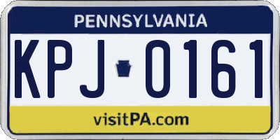 PA license plate KPJ0161