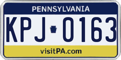 PA license plate KPJ0163