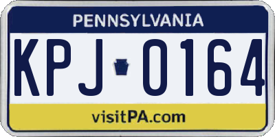 PA license plate KPJ0164