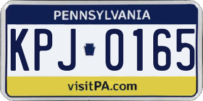 PA license plate KPJ0165
