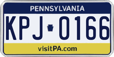 PA license plate KPJ0166