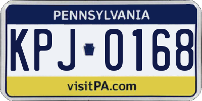 PA license plate KPJ0168