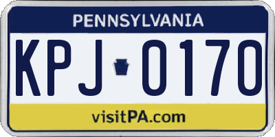 PA license plate KPJ0170