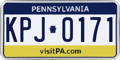 PA license plate KPJ0171