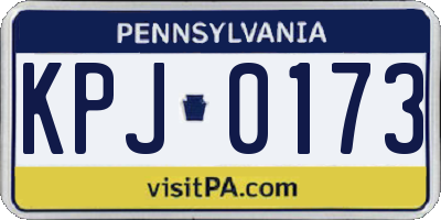 PA license plate KPJ0173