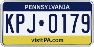 PA license plate KPJ0179