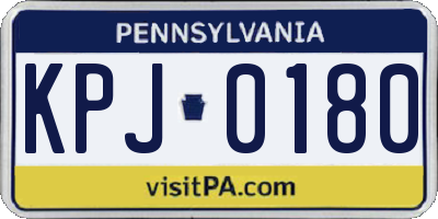 PA license plate KPJ0180
