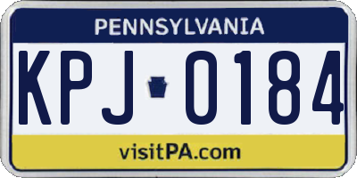 PA license plate KPJ0184