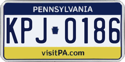 PA license plate KPJ0186