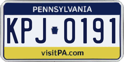 PA license plate KPJ0191