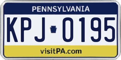 PA license plate KPJ0195