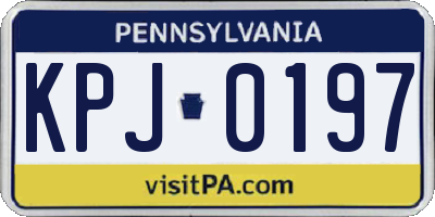 PA license plate KPJ0197