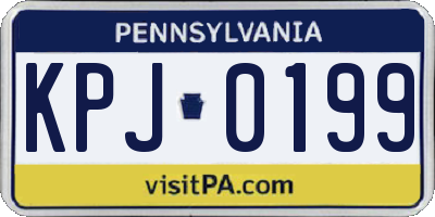 PA license plate KPJ0199