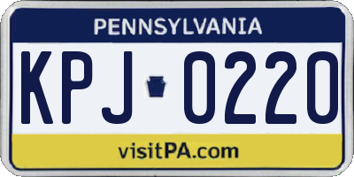 PA license plate KPJ0220