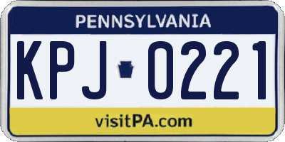 PA license plate KPJ0221