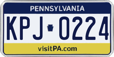 PA license plate KPJ0224