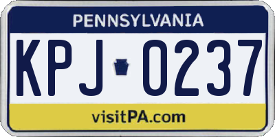 PA license plate KPJ0237