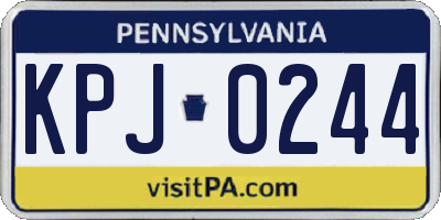 PA license plate KPJ0244