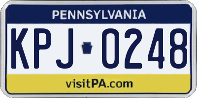 PA license plate KPJ0248