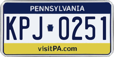 PA license plate KPJ0251
